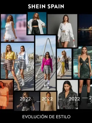 Modelos vistiendo diversas prendas Shein que ilustran la evolución del estilo en España.