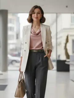 Mujer profesional con estilo moderno de Shein en oficina elegante