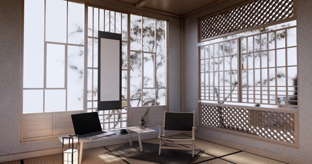A split screen showing two different office environments. One side showing a traditional Japanese office with formally dressed employees, and the other side showing a modern office with employees in casual wear.
