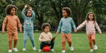 Crianças sorridentes vestindo as 5 peças mais fofas e funcionais da Shein infantil 2025, brincando em um parque ensolarado, demonstrando conforto e estilo.