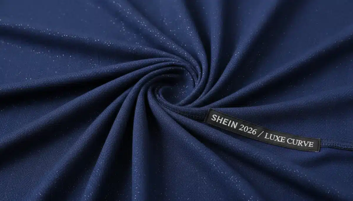 Detalhe de tecido de alta qualidade e toque macio de uma peça da coleção Shein Plus Size 2026, evidenciando conforto e durabilidade.
