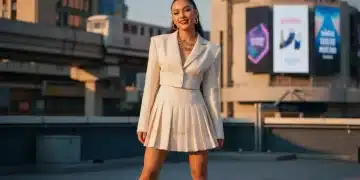 Mujer joven luciendo maquillaje moderno y atuendo Shein de tendencia para 2026, con confianza y estilo.