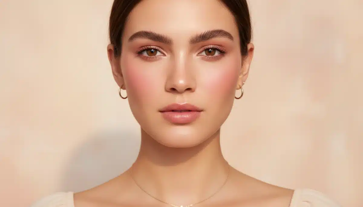 Detalle de maquillaje natural y accesorios minimalistas Shein, resaltando la belleza sutil.