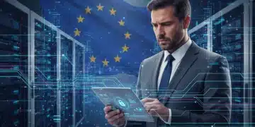 Representación visual del impacto de las nuevas regulaciones europeas de privacidad en las empresas españolas en 2026.