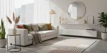 Salón moderno decorado con piezas de Shein 2026, mostrando elegancia asequible.