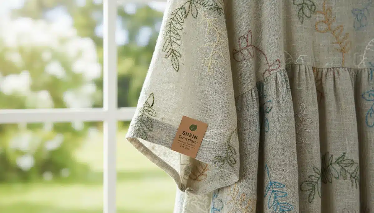 Detalle de tejido reciclado de una prenda Shein eco-friendly.