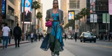 Mujer vistiendo un atuendo moderno de Shein, combinando tendencias de pasarela para el día a día en 2026.
